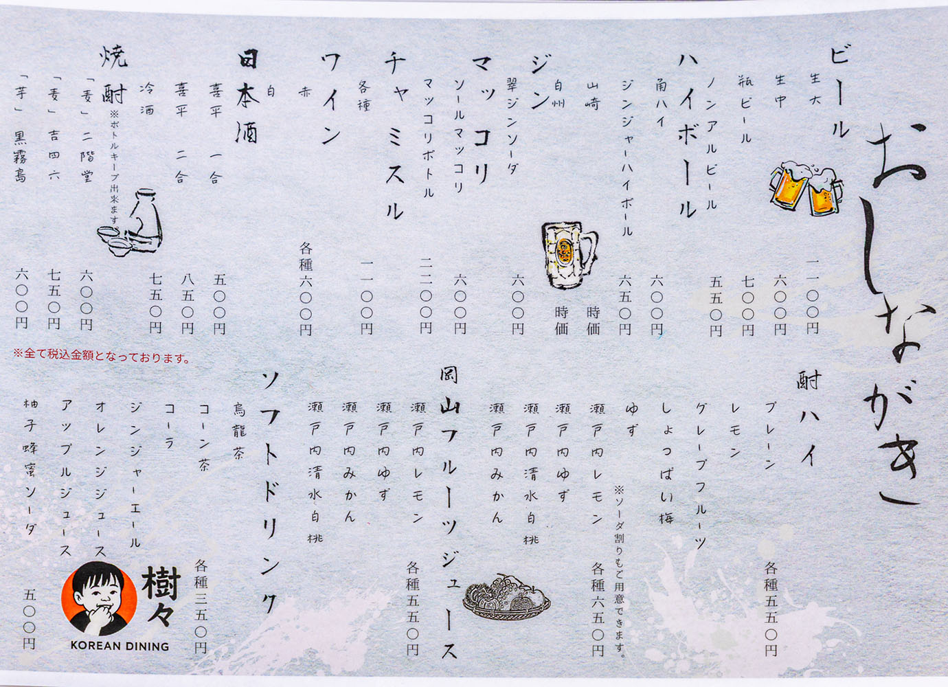 お飲物メニュー1